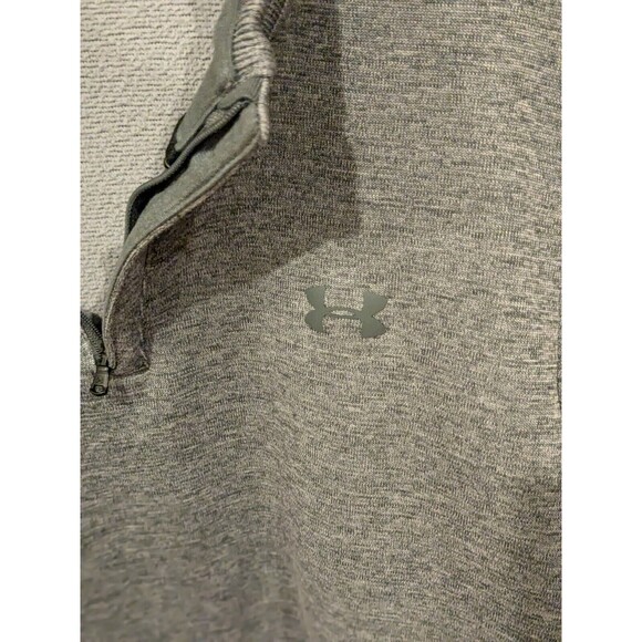 Under Armour 1/4 Zip Pullover Mens L Gray ColdGear Golf Pickleball Sweater - Picture 7 of 8